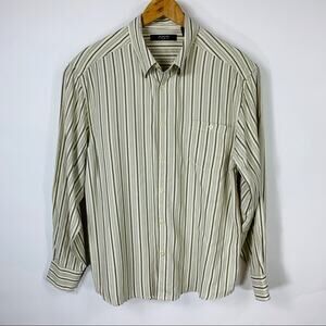 Axis LA Cream Black Texture Striped Shirt Large